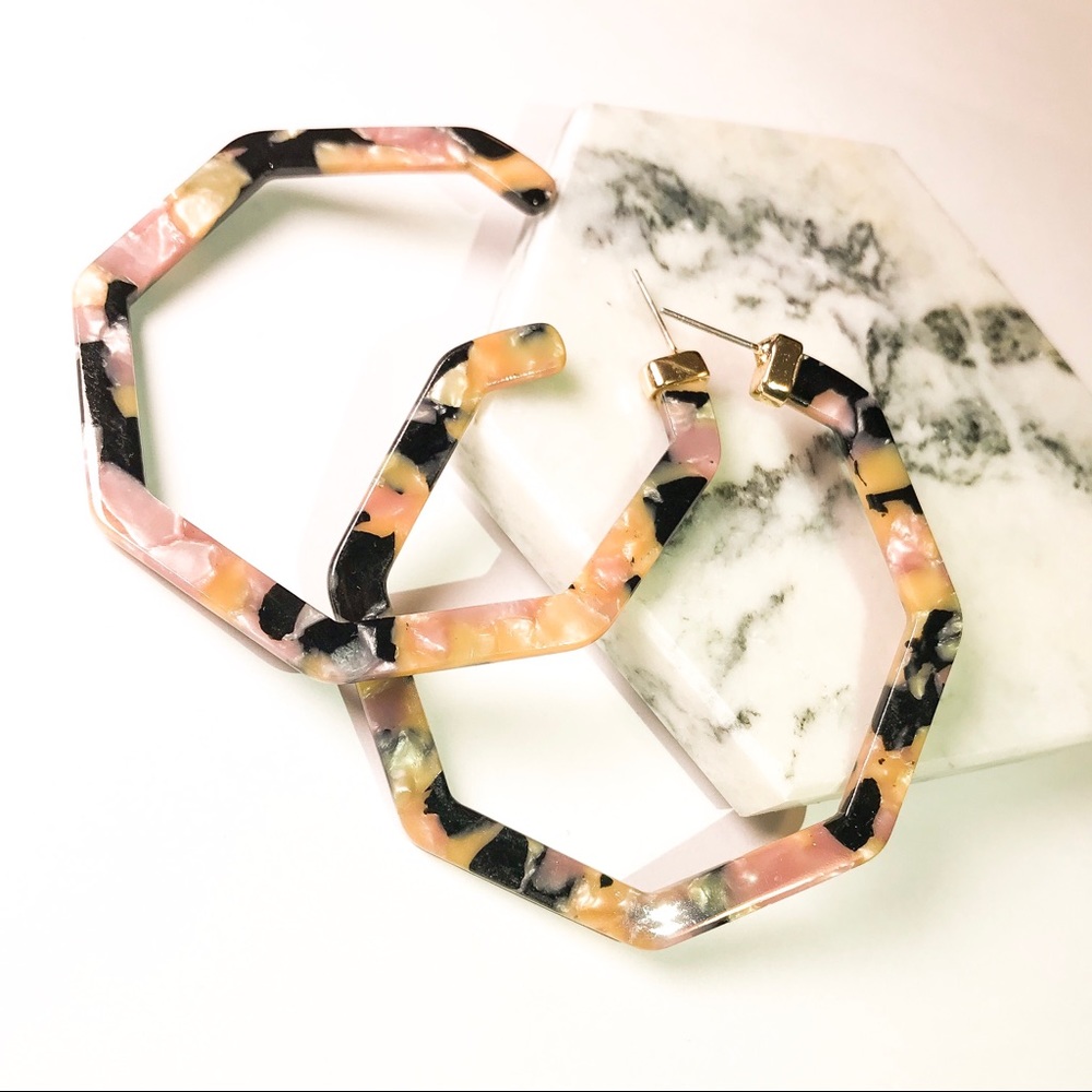BaubleBar Style Resin Hoop Earrings